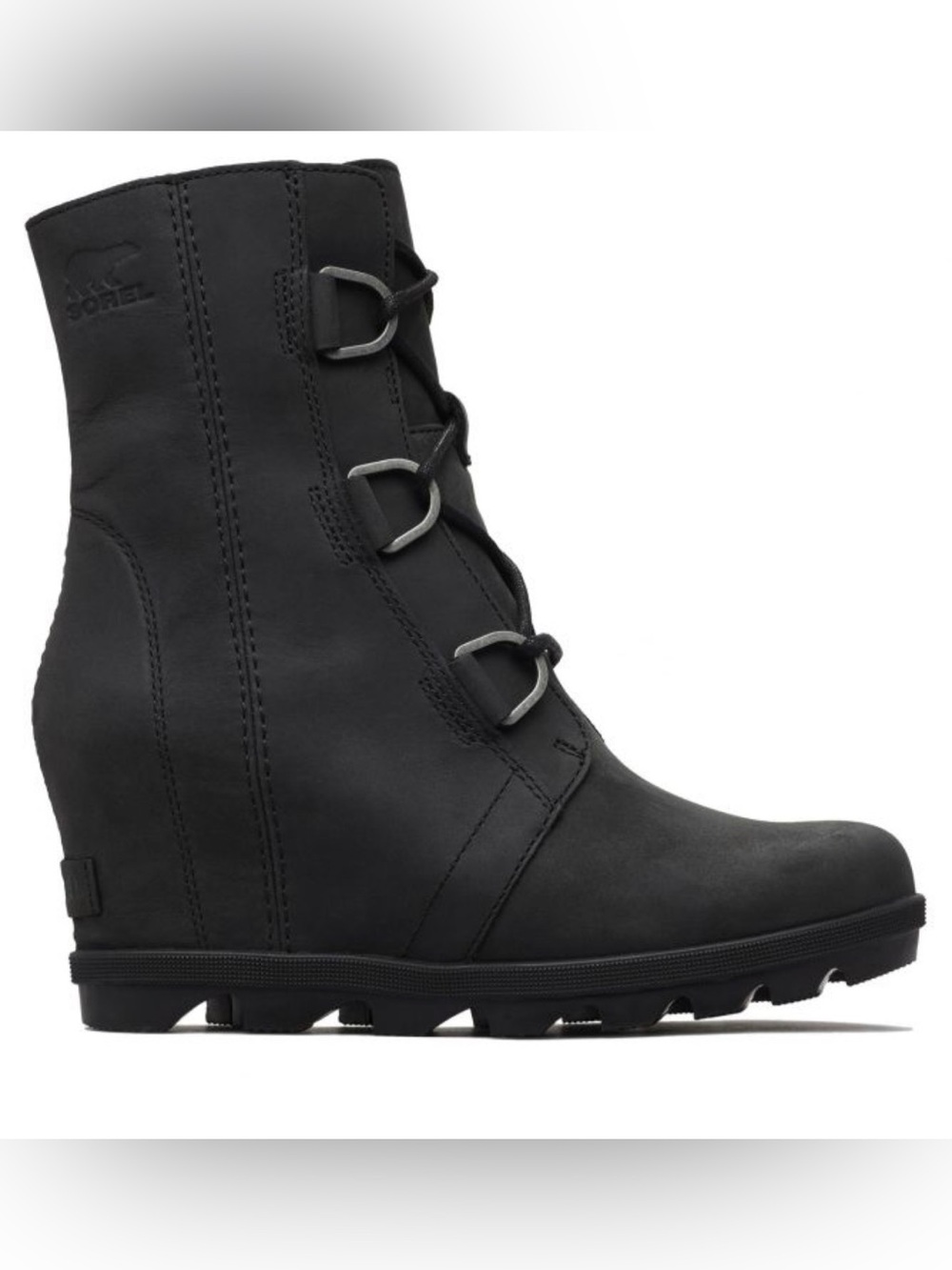 Sorel Women's Black Joan of Arctic Black wedge boot